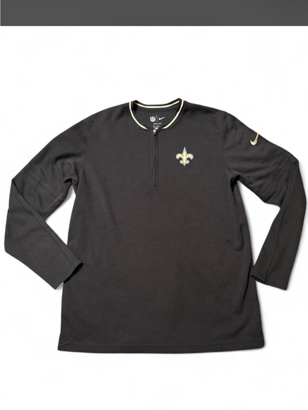 Nike Dry Fit New Orleans Saints Black Long-Sleeve Quarter-Zip Pullover